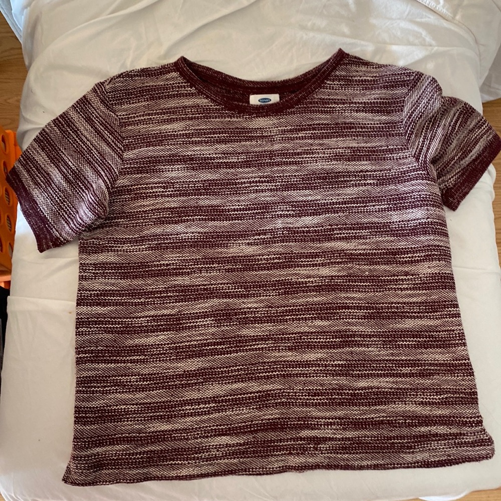Old Navy Tweed Burgundy Women’s Top size Small